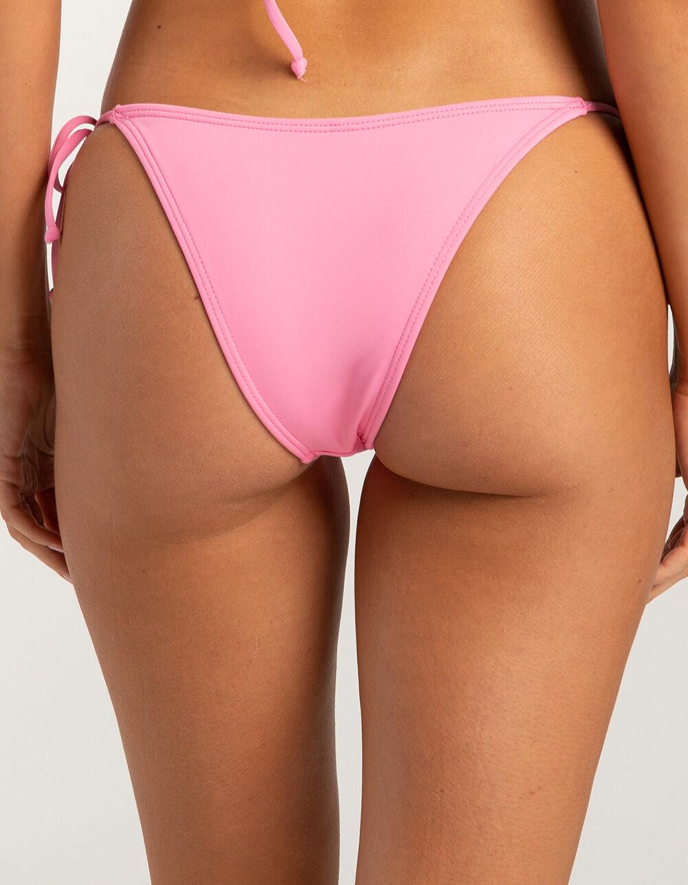 FULL TILT Skimpy Tie Side Bikini Bottoms - PREPPY PINK Product Image