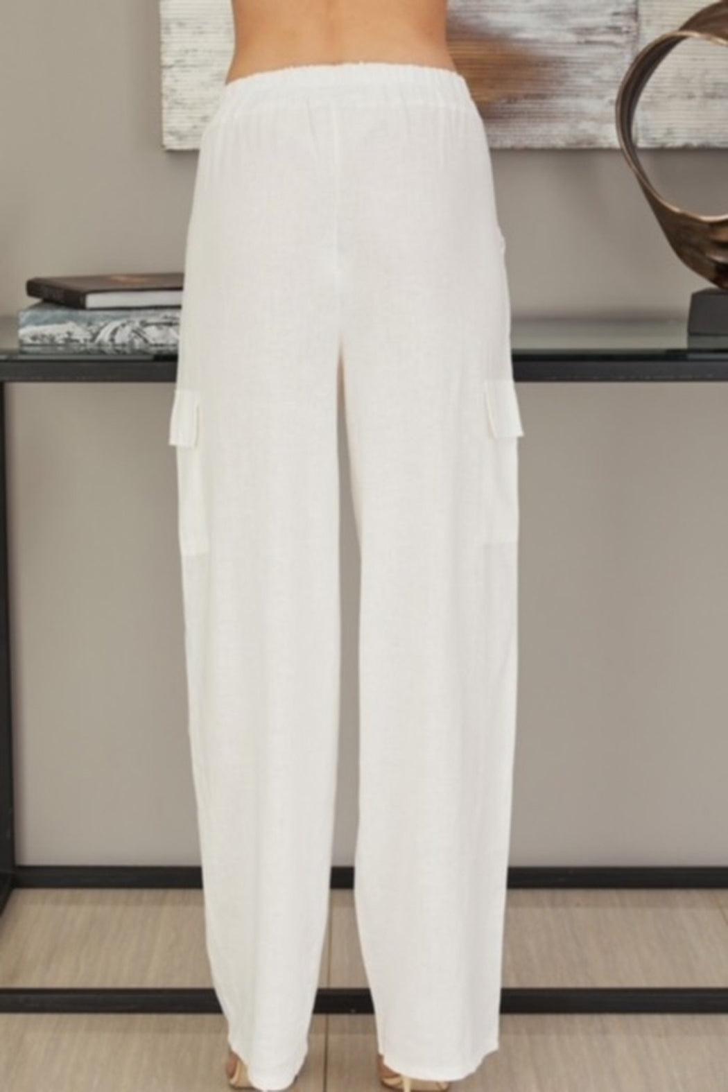 White Linen Pants Product Image