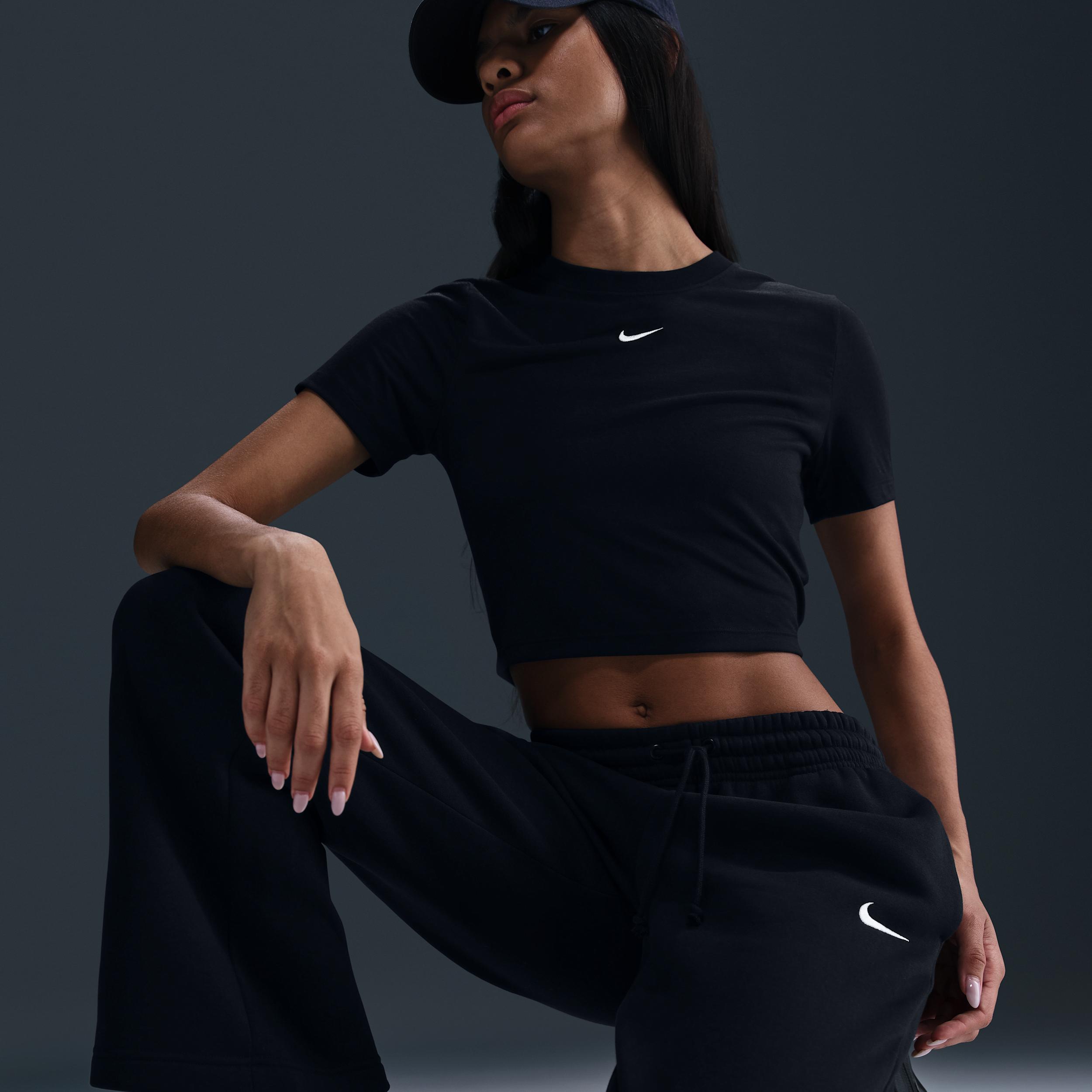 Womens Nike Sportswear Phoenix Fleece Mid-Rise Open-Hem Pants | HQ7723-010 Product Image