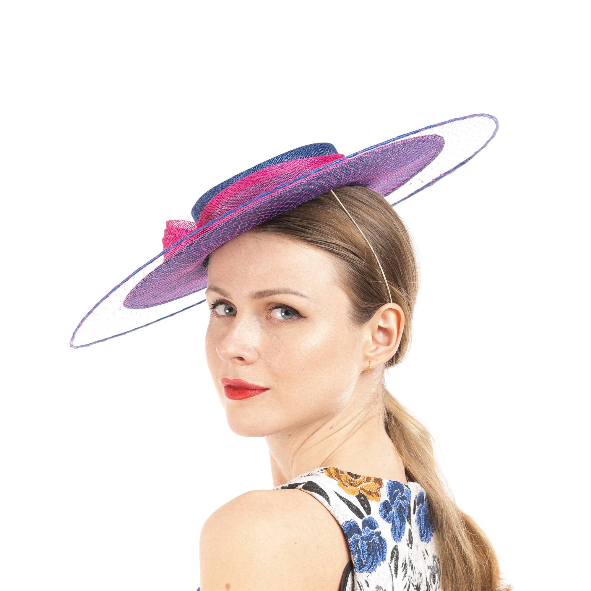 Dual Tone Sinamay Hat and Bow Product Image