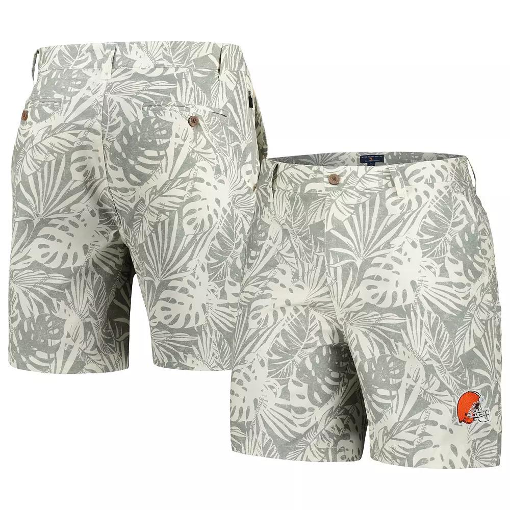 Men's Margaritaville Gray Cleveland Browns Sandwashed Monstera Print Amphib Shorts,  Product Image