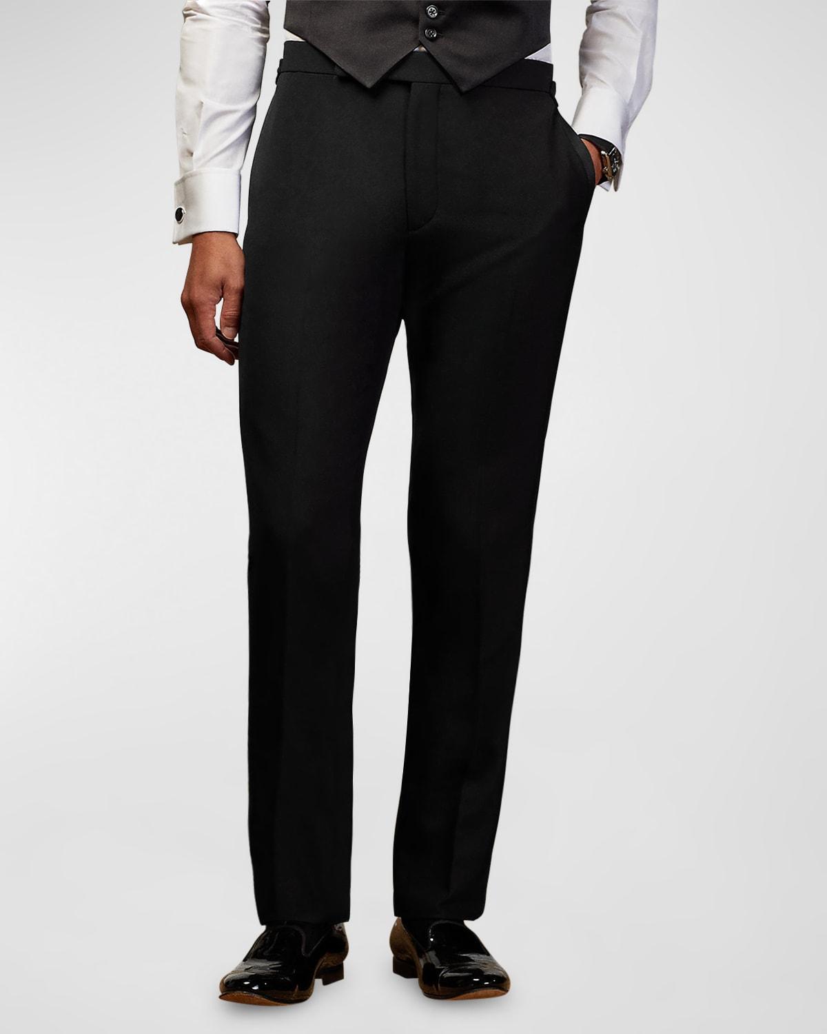 Mens Barathea Wool Tuxedo Pants Product Image