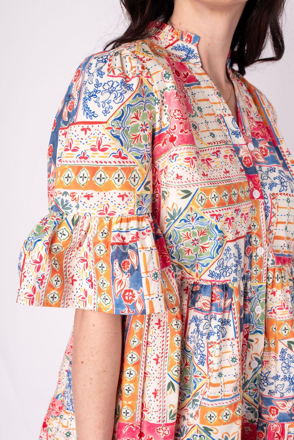 Jane V-Neck Mini Dress Product Image