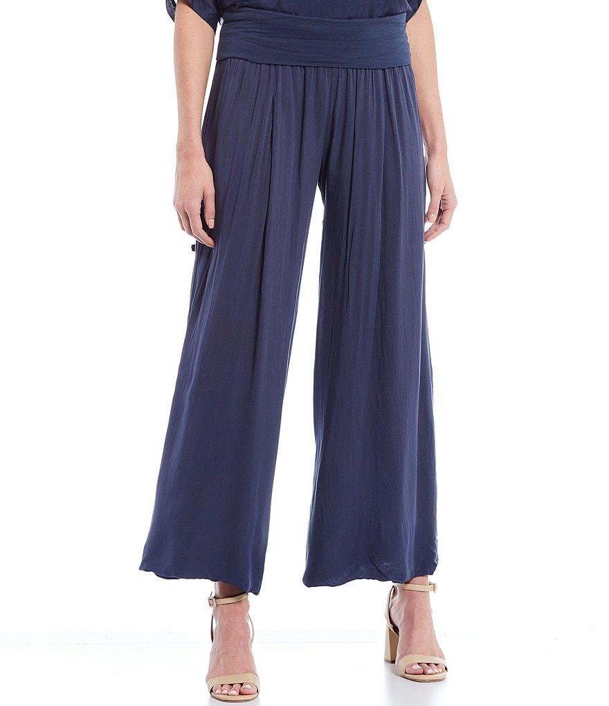 M Made in Italy Pull-On Pleated Ankle Coordinating Wide Leg Pants Product Image