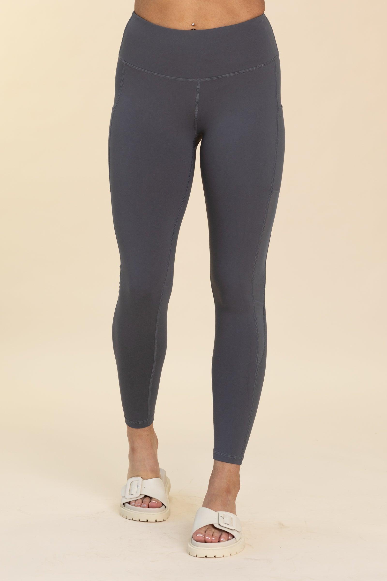 Charcoal High Waisted Solid Knit Leggings Product Image