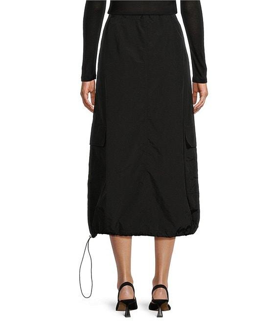 Gianni Bini Leona High Rise Drawstring Tie Cargo Parachute Midi Skirt Product Image