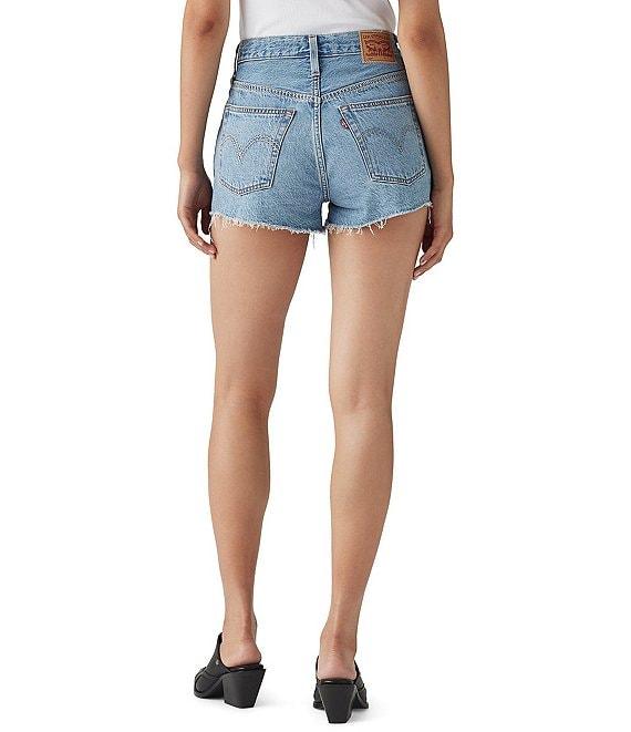 Levi's® 501® Original High Rise Distressed Frayed Hem Denim Shorts Product Image