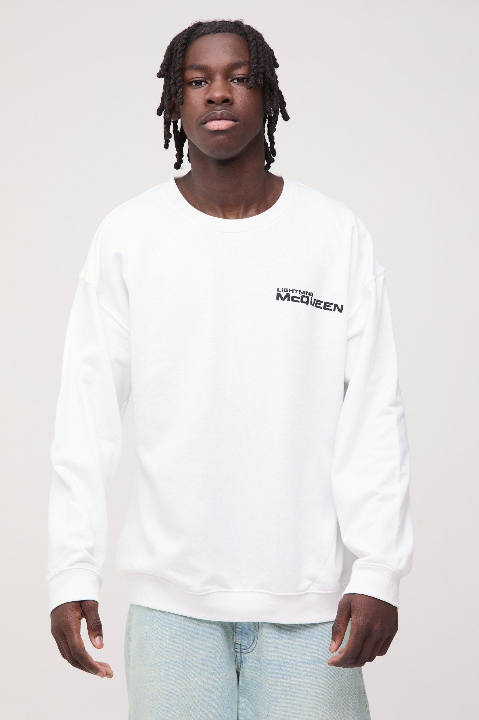 Oversized Disney Cars License Print Sweatshirt | boohooMAN USA Product Image