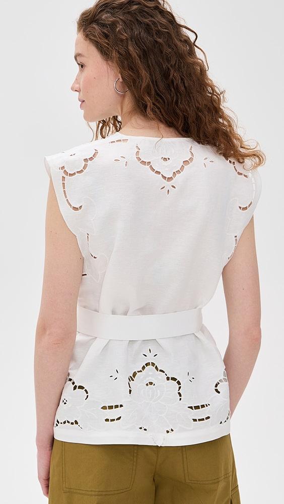 Sea Dahlia Eyelet Vest with Belt | Shopbop Product Image