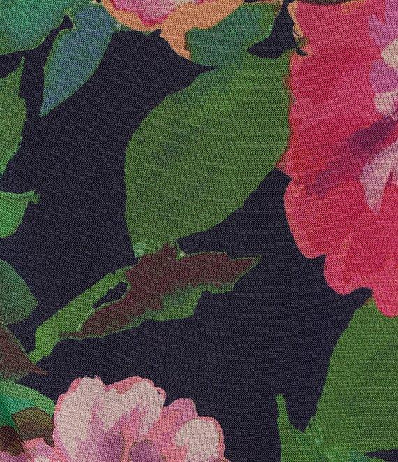 Jessica Howard Dolman Sleeve Floral Print Belted Midi Dress Product Image