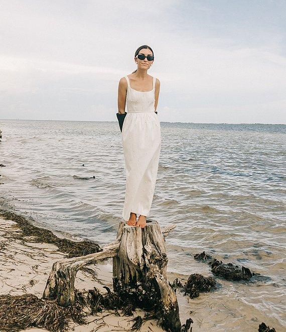 Antonio Melani x Elizabeth Damrich Glass Stretch Mikado Scoop Neck Sleeveless Embellished A-Line Maxi Dress Product Image