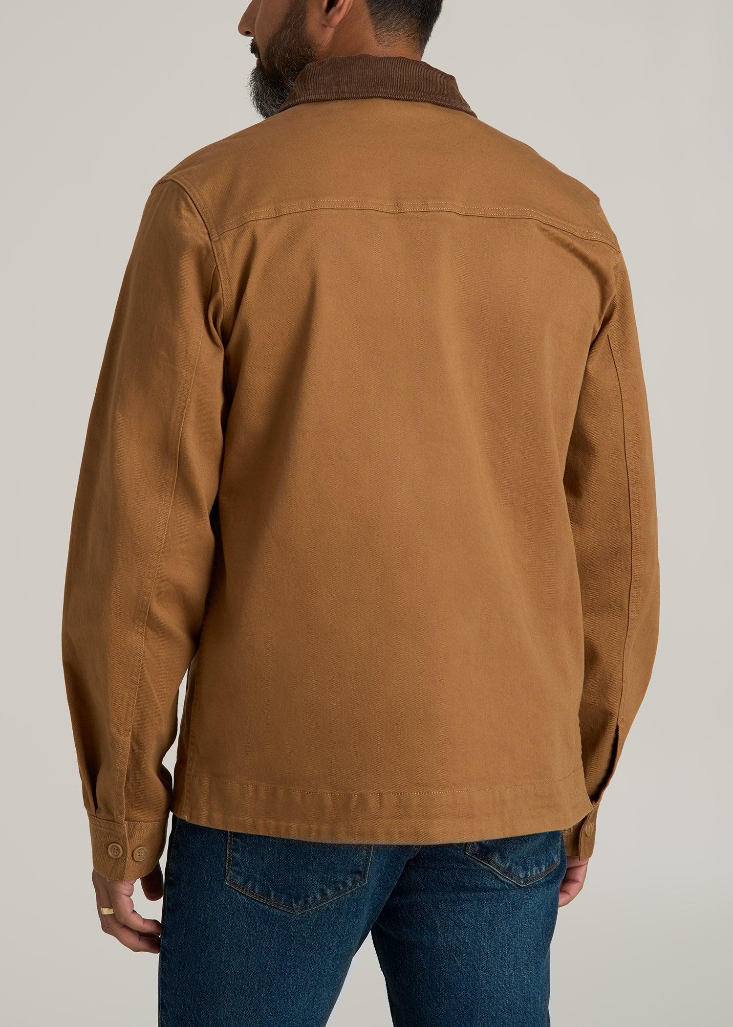 LJ&S Twill Shop Jacket for Tall Men in Dusty Brown Male Product Image