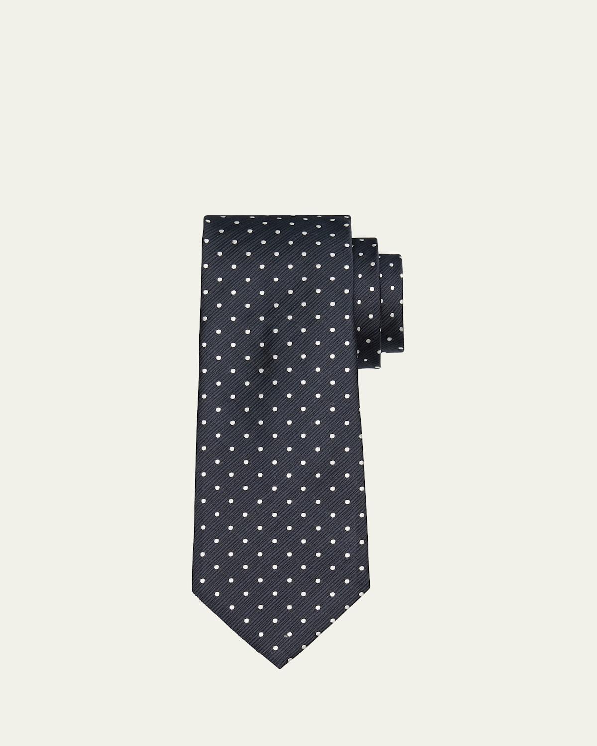 Mens Micro-Dot Silk Tie Product Image