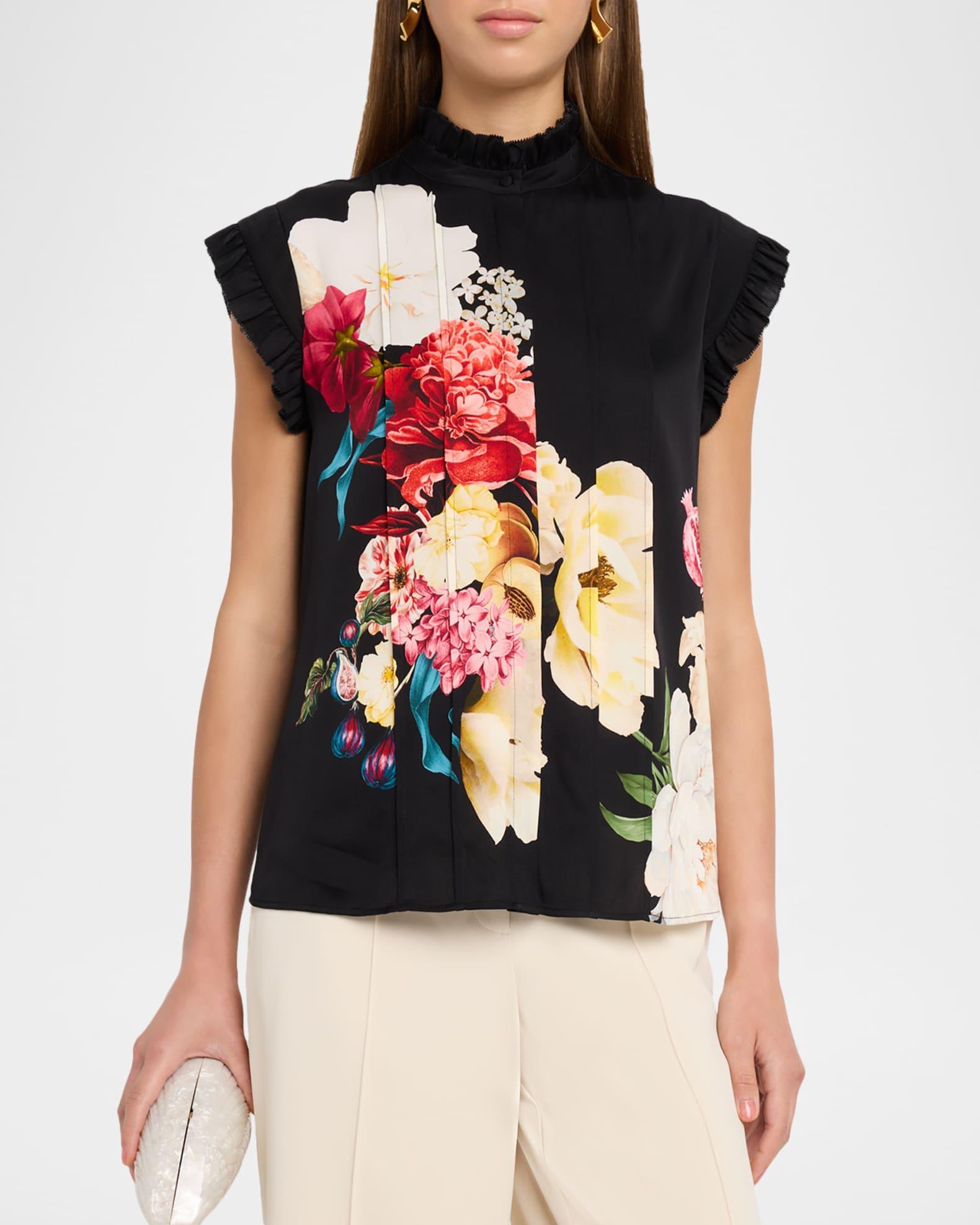 The Chloe Floral-Print Ruffle Top Product Image