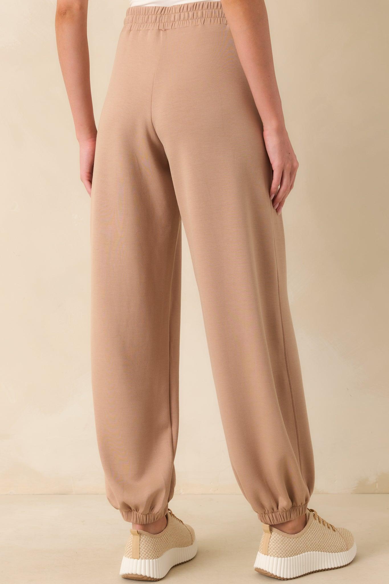 Running Errands Tan Joggers Product Image