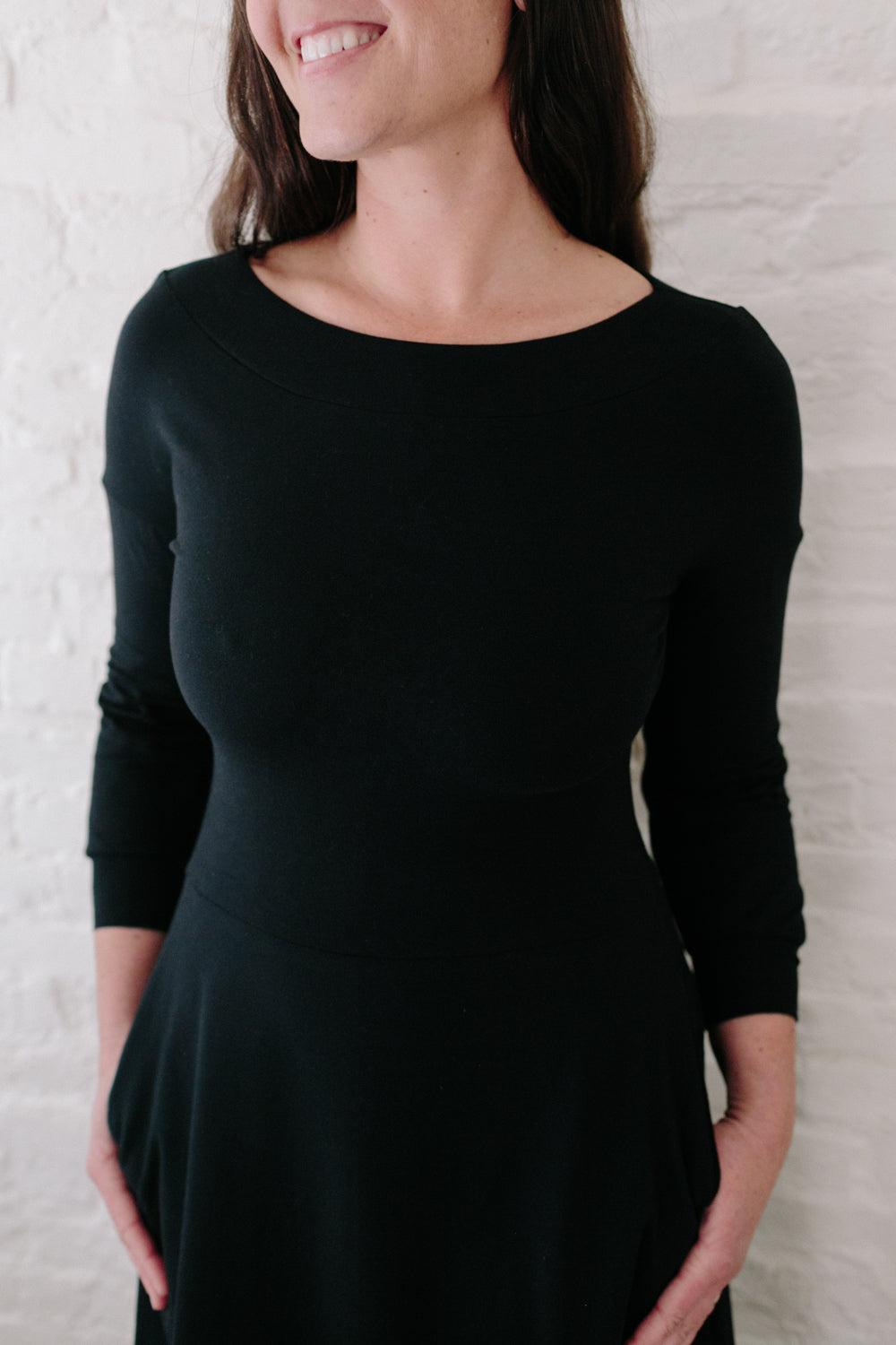Simone Dress in Black Knit Product Image