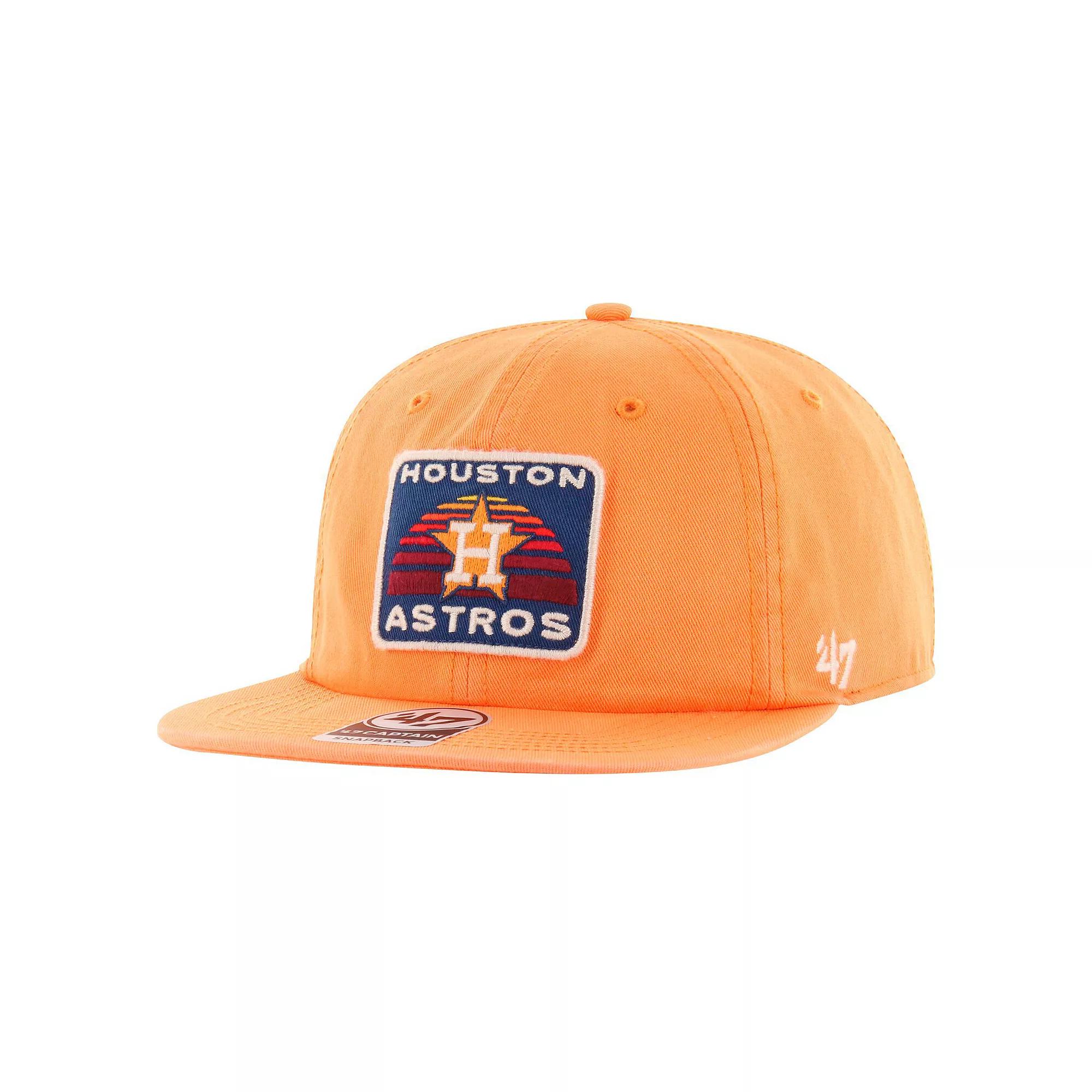 Men's '47 Orange Houston Astros Cypress Captain Snapback Hat Product Image