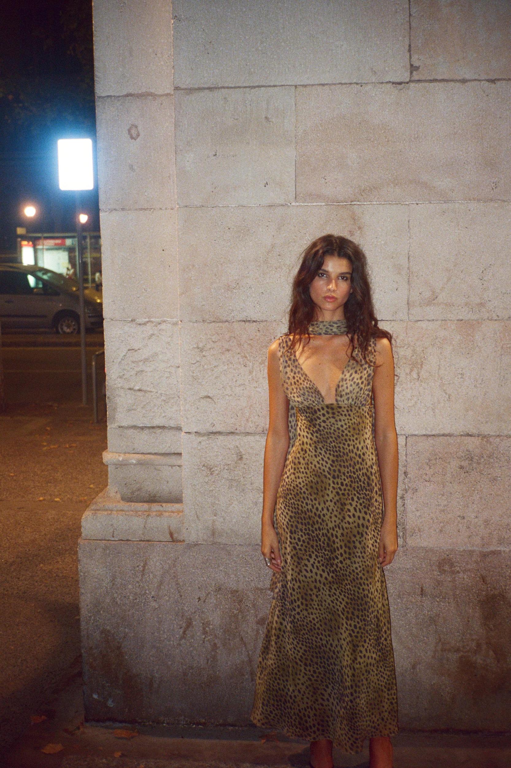 ANIMAL PRINT FOULARD DRESS Product Image