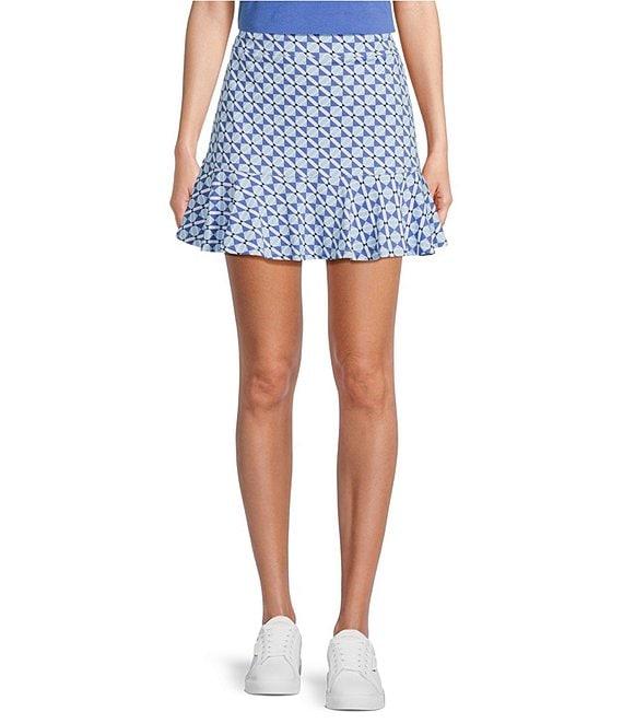 J.McLaughlin Geometric Print Catalina Cloth Knit Ruffled Hem Pull-On Skort Product Image