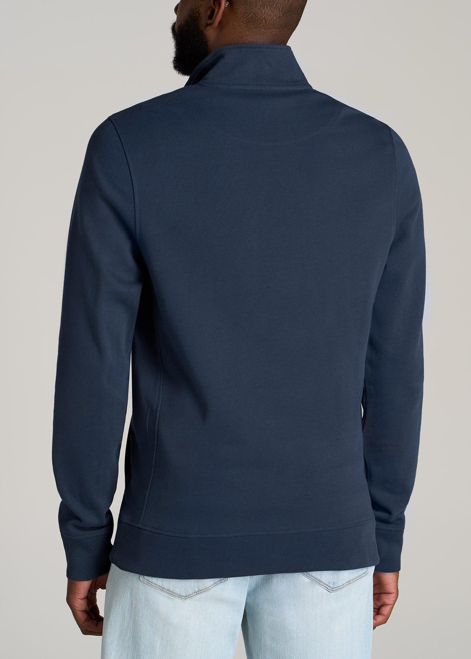 LJ&S Heavyweight Quarter-Zip Pullover for Tall Men in Vintage Midnight Navy Male Product Image