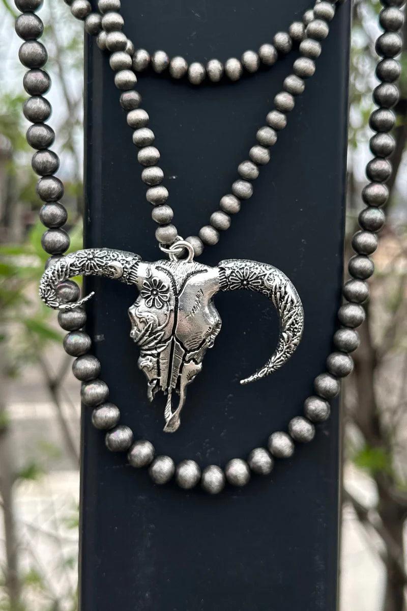 Sterling Kreek Wild & Western Skull Necklace Product Image