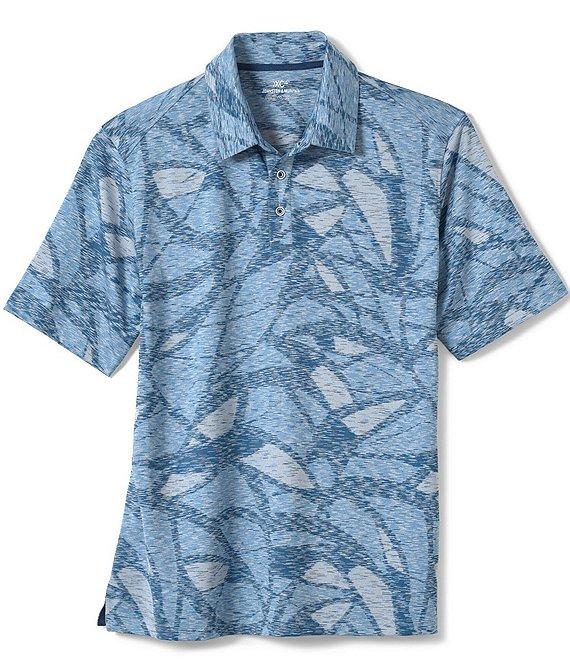 Johnston & Murphy XC4 Performance Stretch Large Geo Print Short Sleeve Polo Shirt Product Image