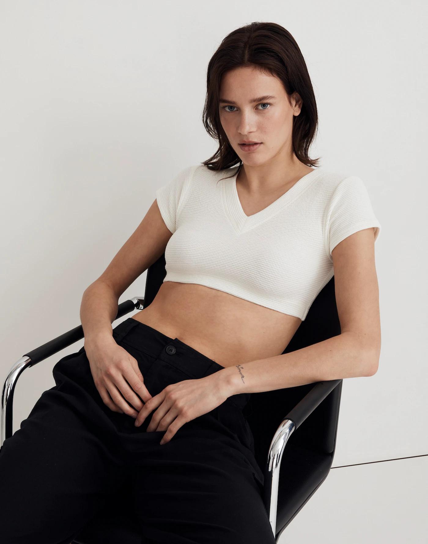 V-Neck Crop Tee Product Image