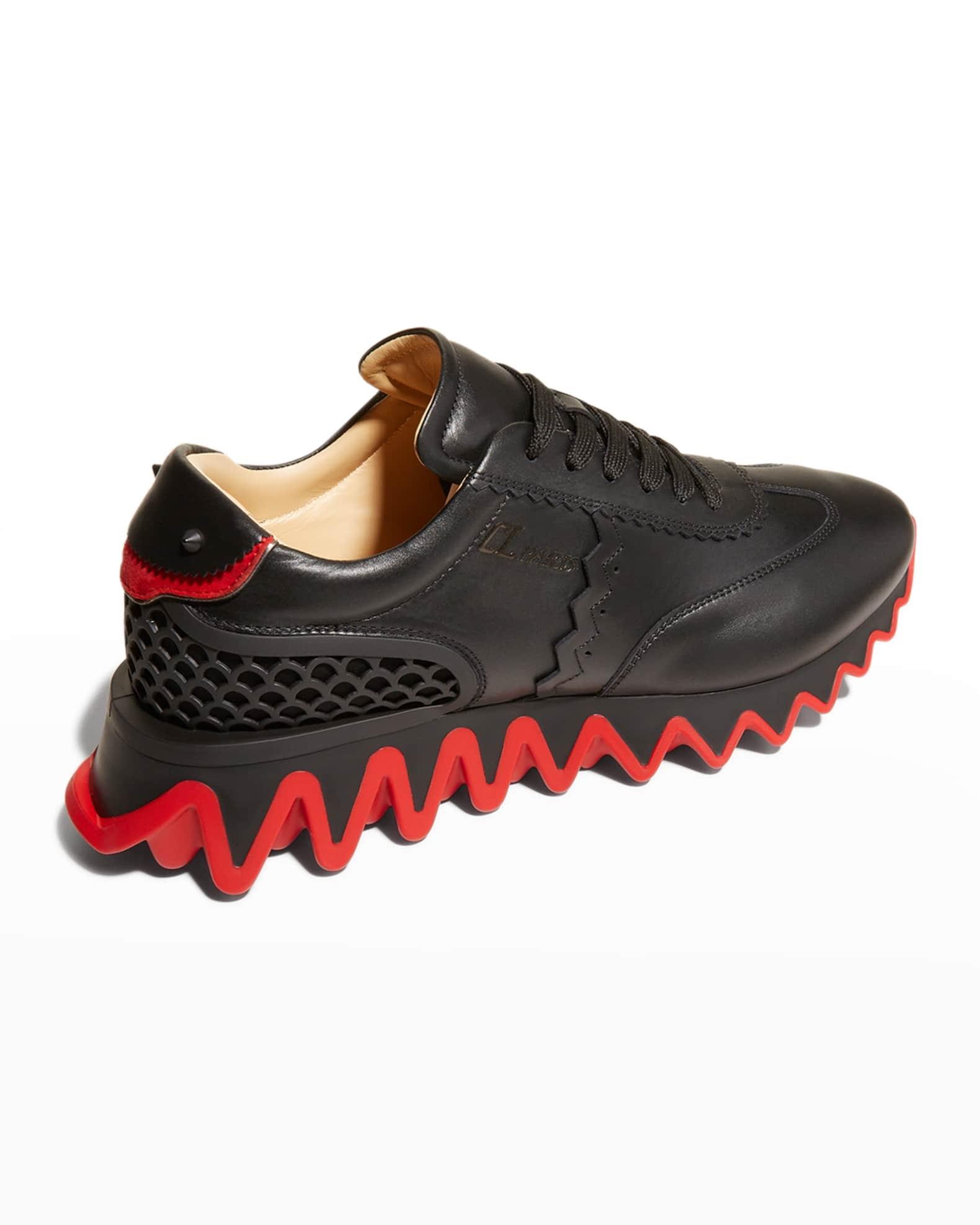 Men's Loubishark Flat Leather Red-Sole Runner Sneakers Product Image