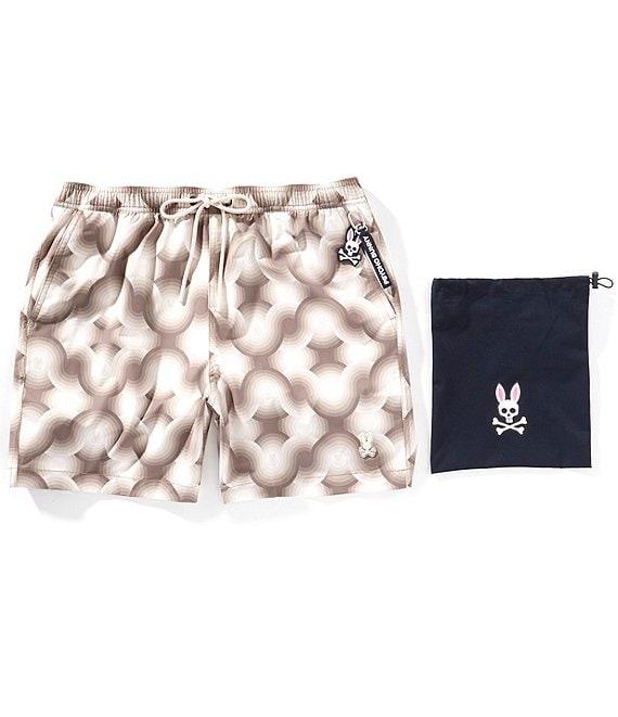 Psycho Bunny Paros 5 3/4#double; Inseam Printed Swim Trunks Product Image