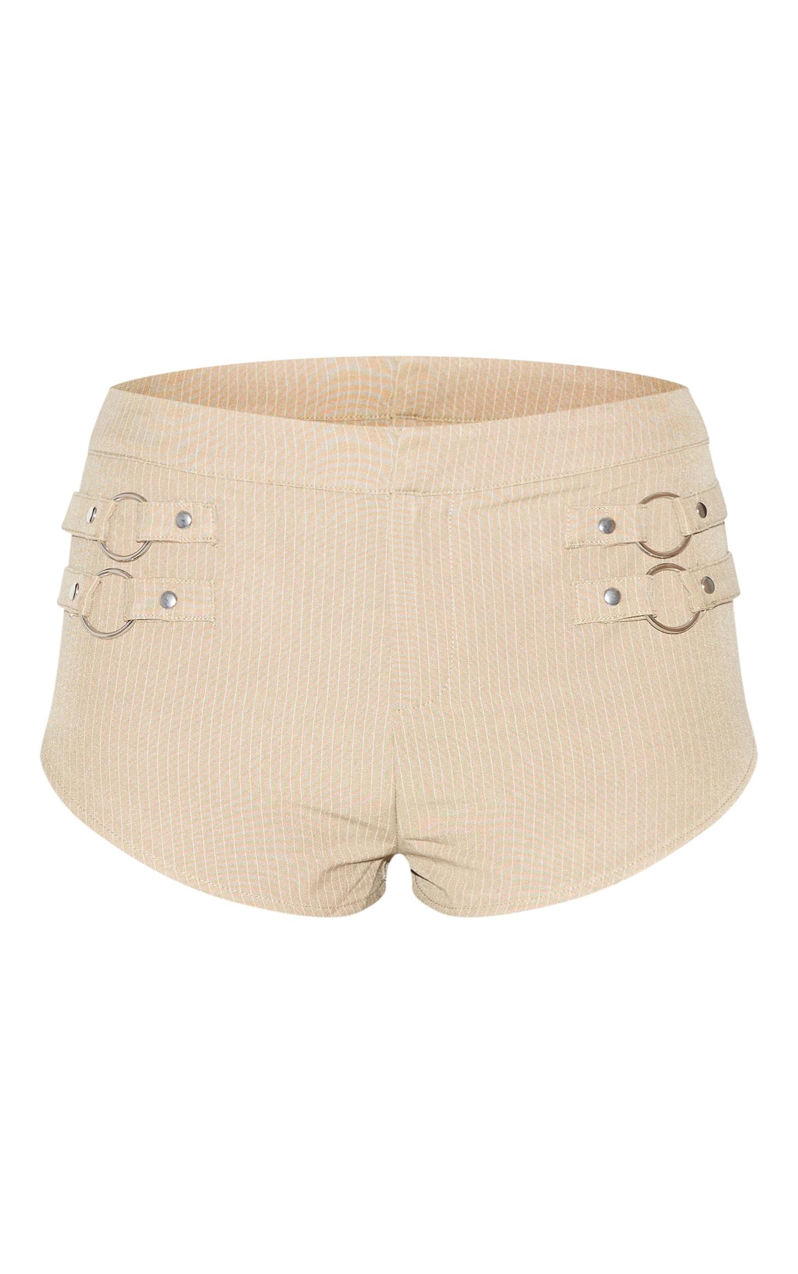 Stone Pinstripe Trim Detail Hot Pants Product Image