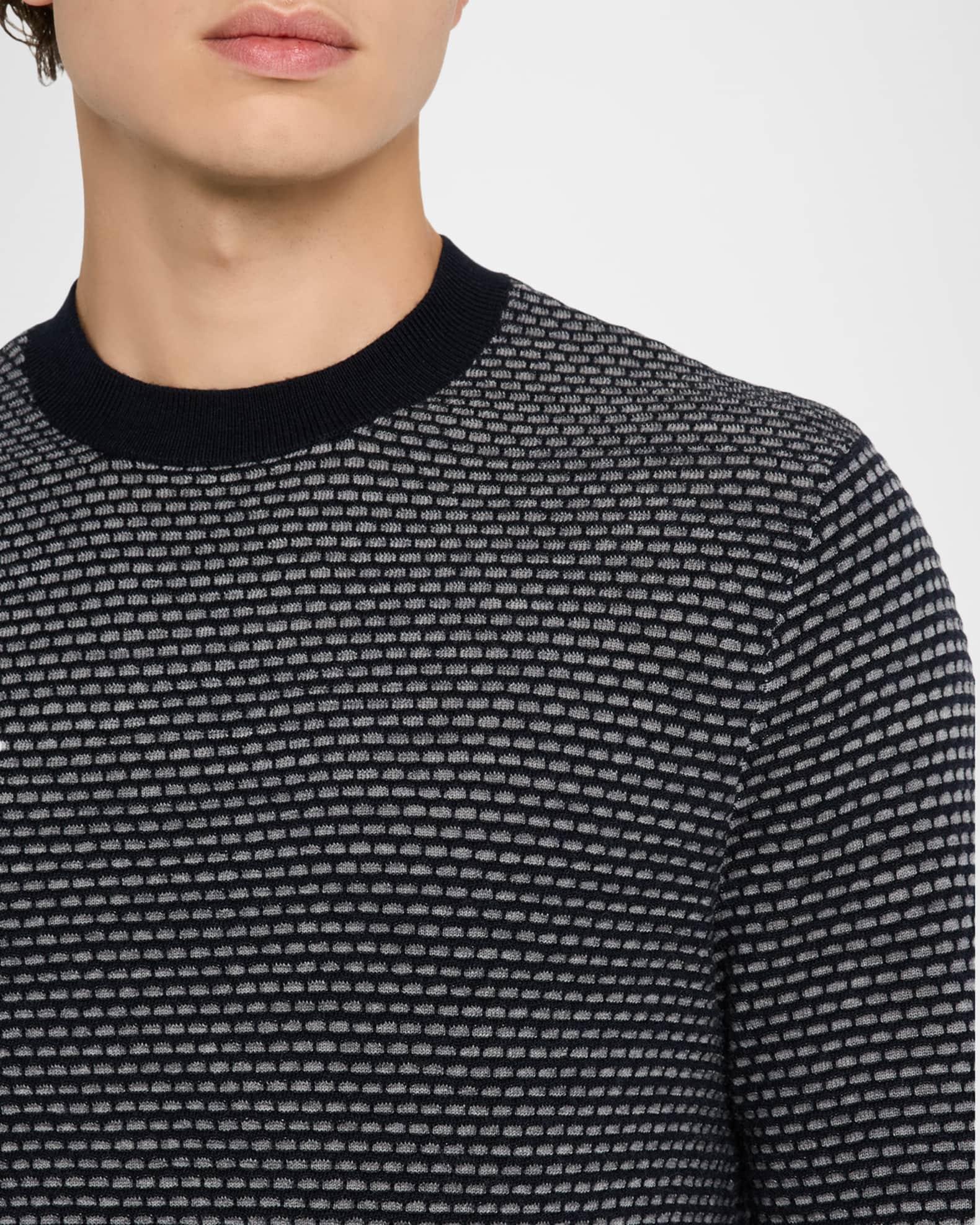 Men's Wool Knit Jacquard Crewneck Sweater Product Image