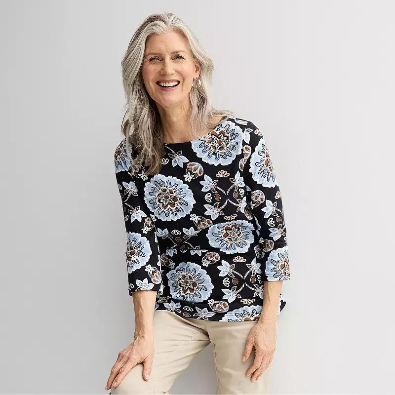 Petite Croft & Barrow® Boatneck Top, Women's,  Product Image