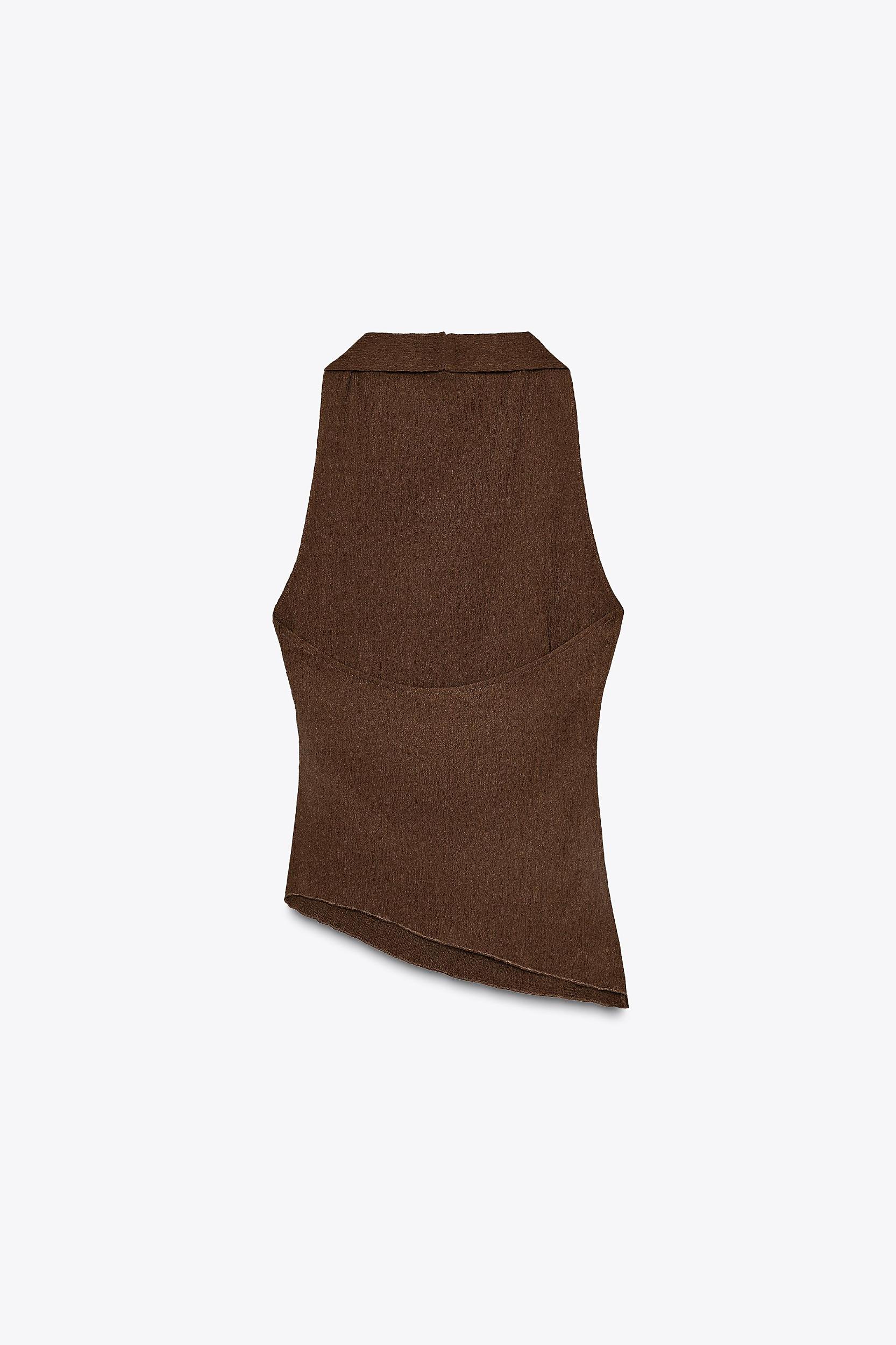 TEXTURED DRAPED HALTER TOP Product Image