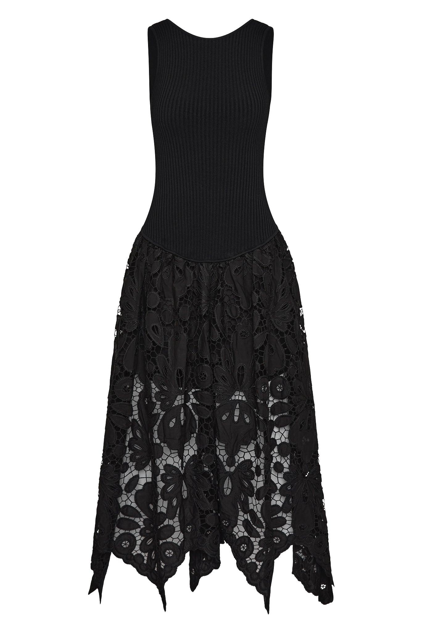 Atlas Knit Midi Dress-BLACK / L Product Image