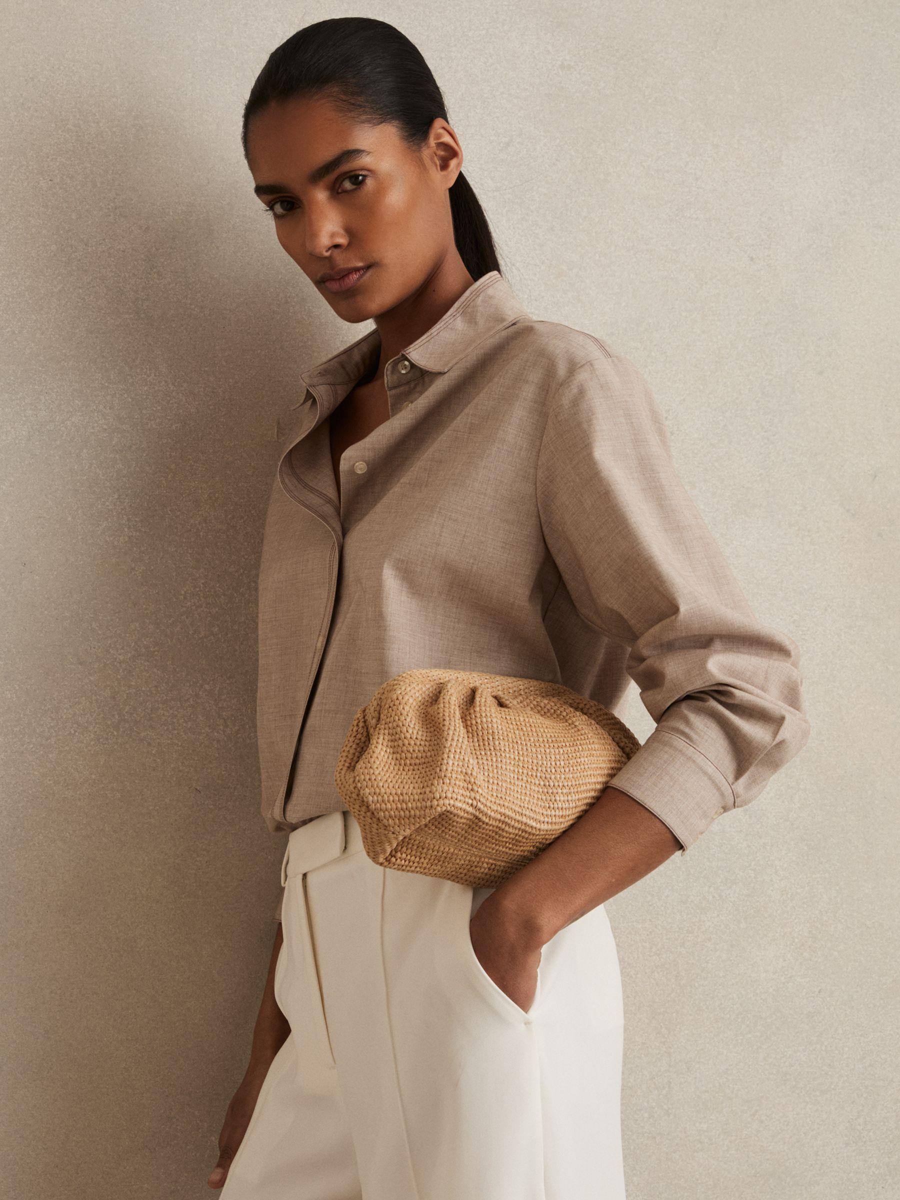 Raffia Clutch Bag in Natural Product Image