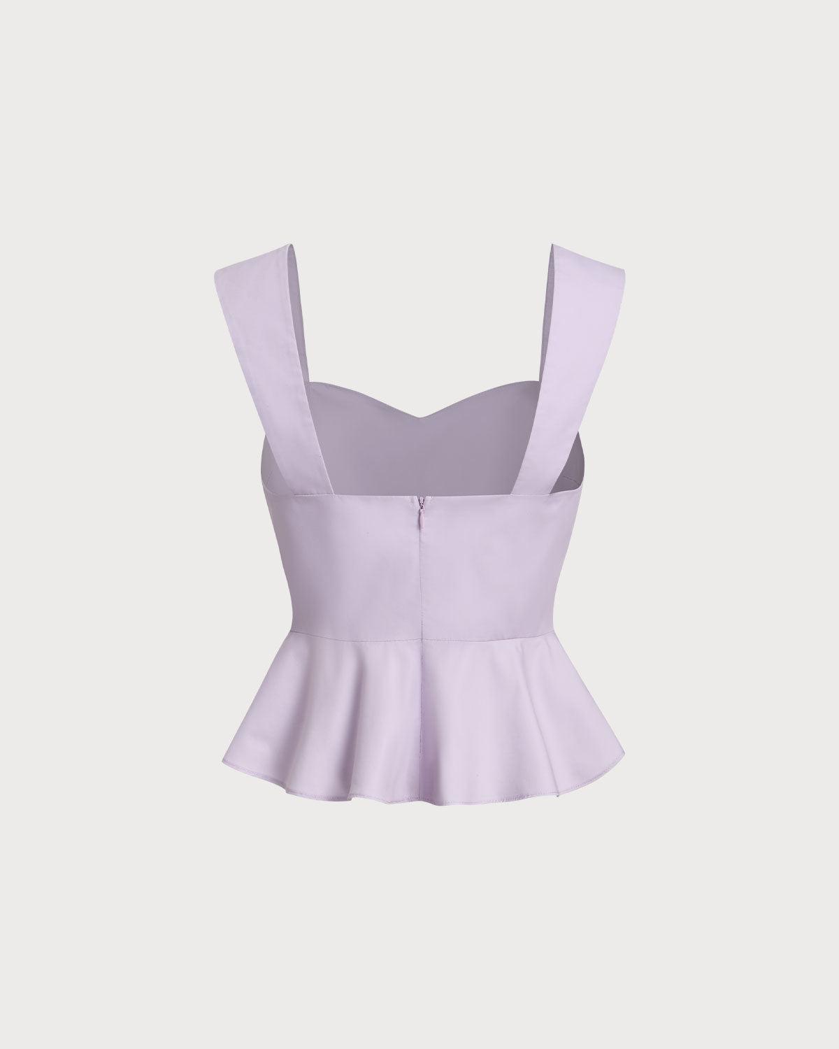 Purple Sweetheart Neck Tank Top Product Image