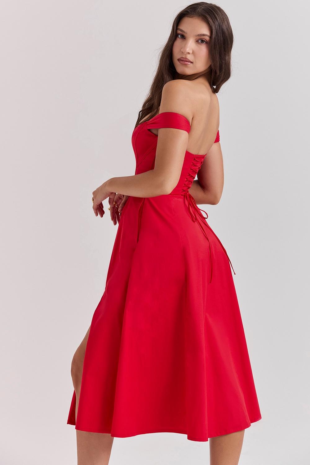 Saira  scarlet midi sundress Product Image