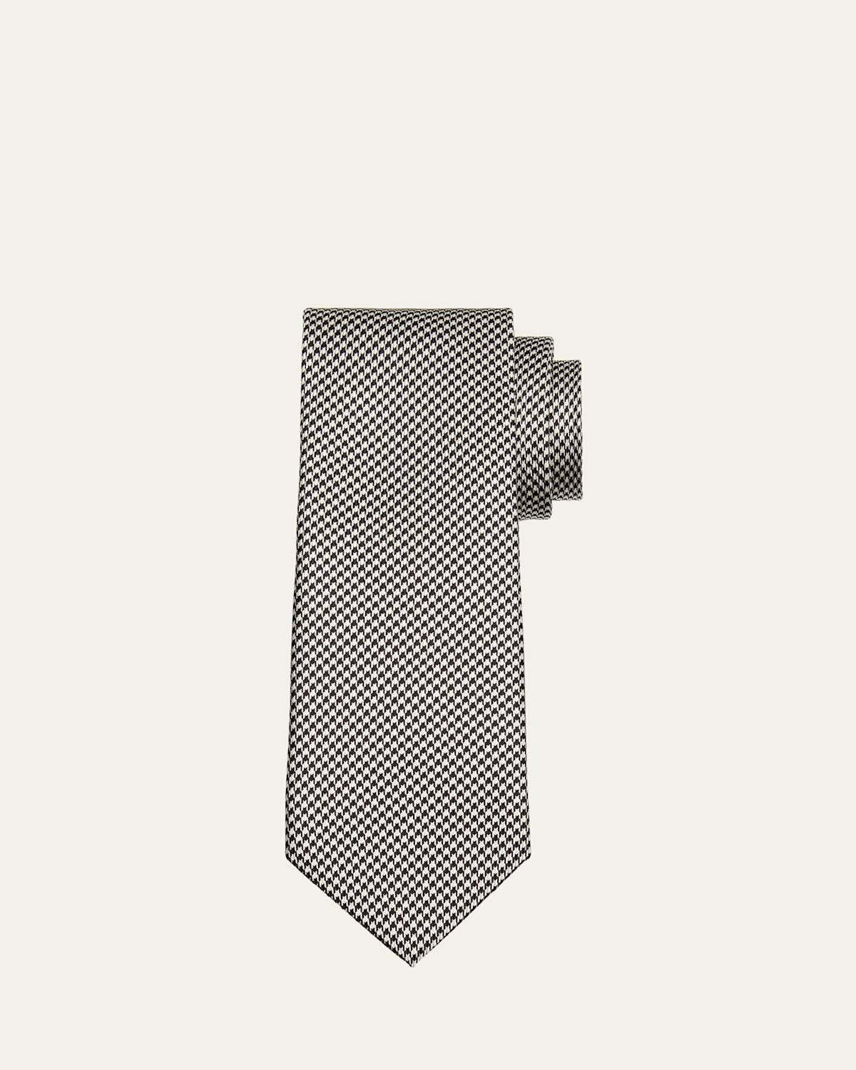 Mens Houndstooth Mulberry Silk Tie Product Image