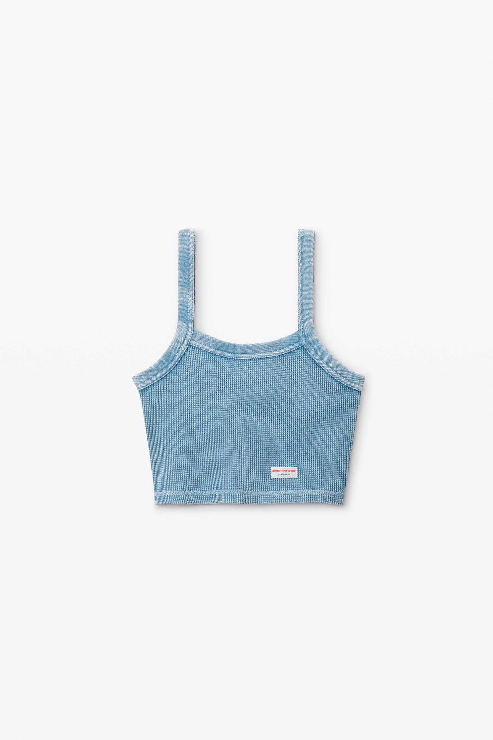 Cropped Camisole In Waffle-knit Cotton Stretch Product Image