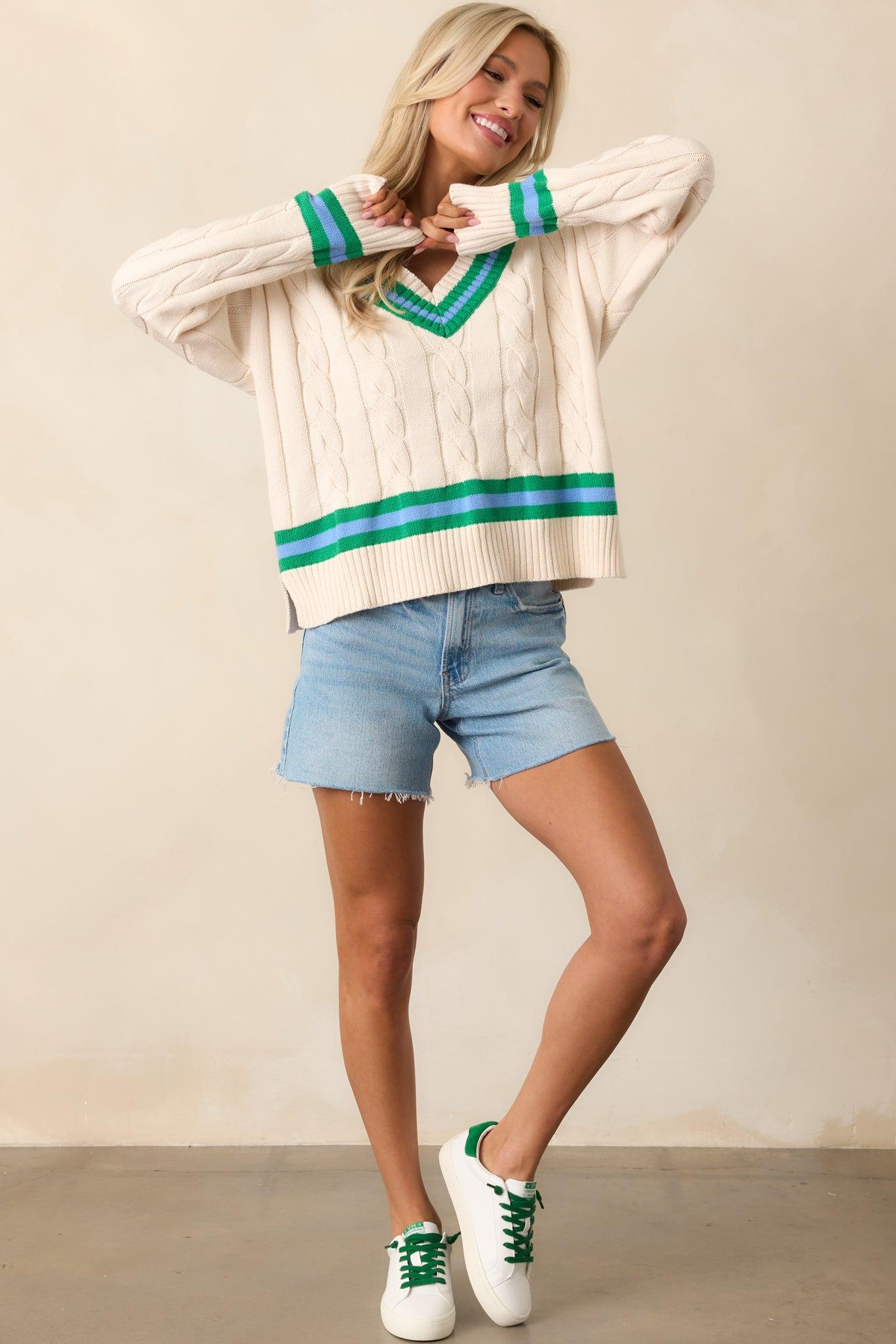 Days Like This Light Wash High Waisted Denim Shorts Product Image