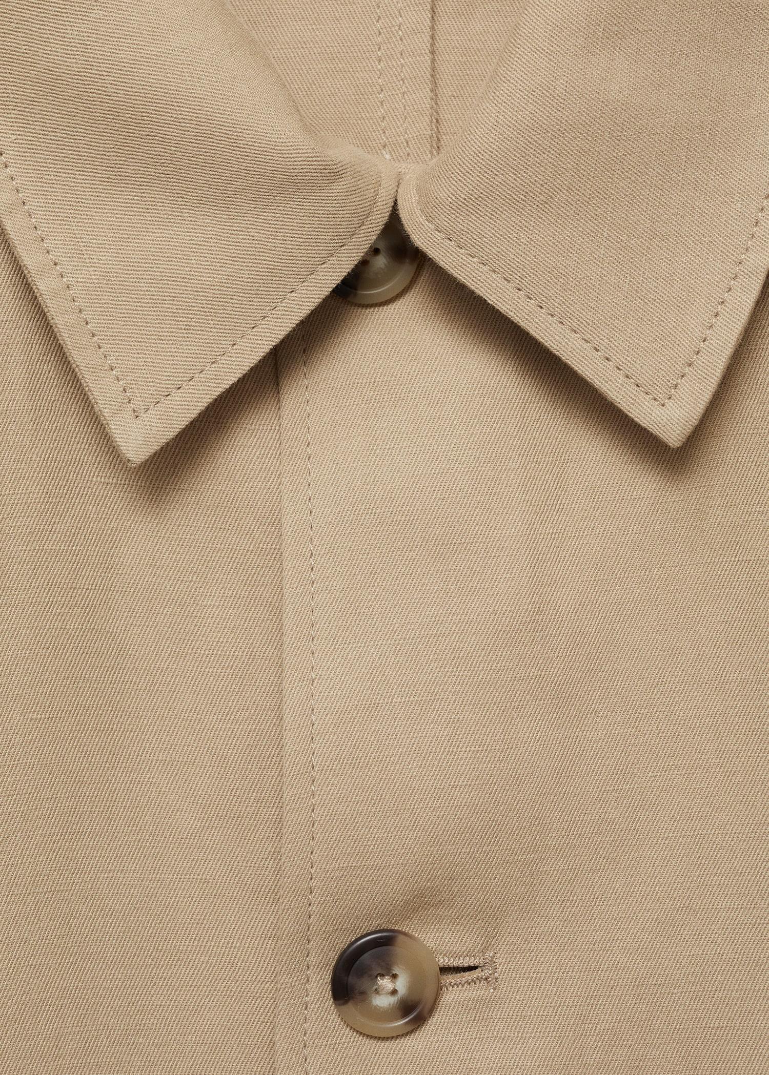 Linen-blend jacket with pockets - Men | MANGO USA Product Image