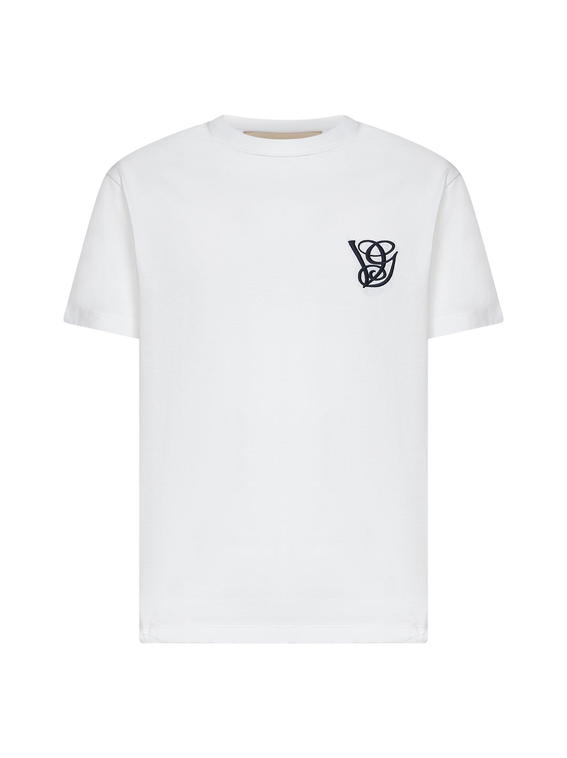 VALENTINO Logo Embroidery Crew Neck Short Sleeves T-shirt In White Product Image