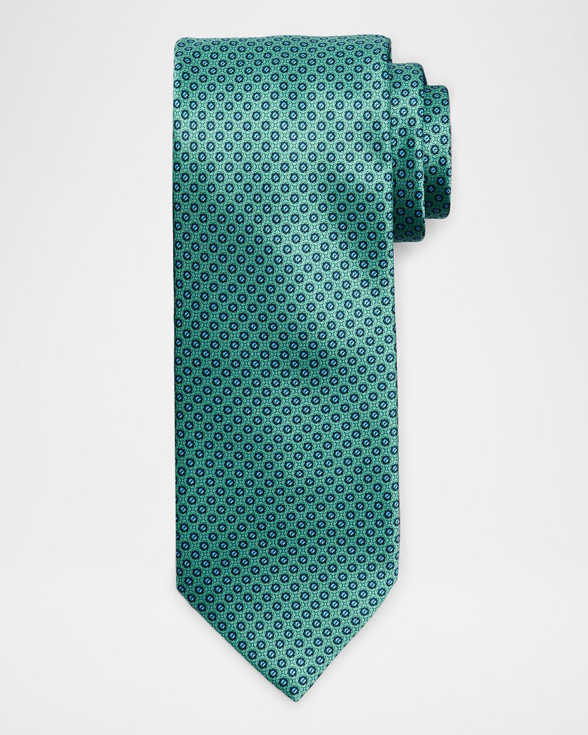 Mens Micro-Geometric Silk Tie Product Image