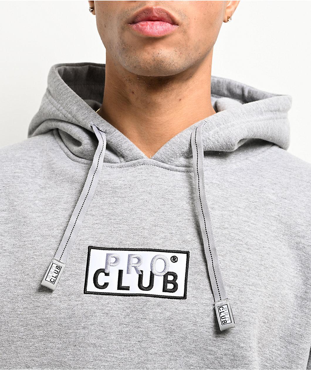 Pro Club Embroidered Logo Grey Hoodie Product Image