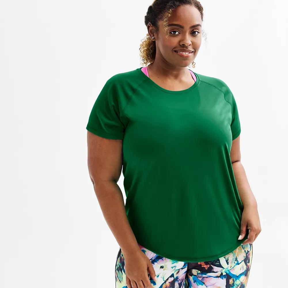 Plus Size Tek Gear® Dry Tek Short Sleeve Tee, Women's, Size: 3XL, Rugged Green Product Image