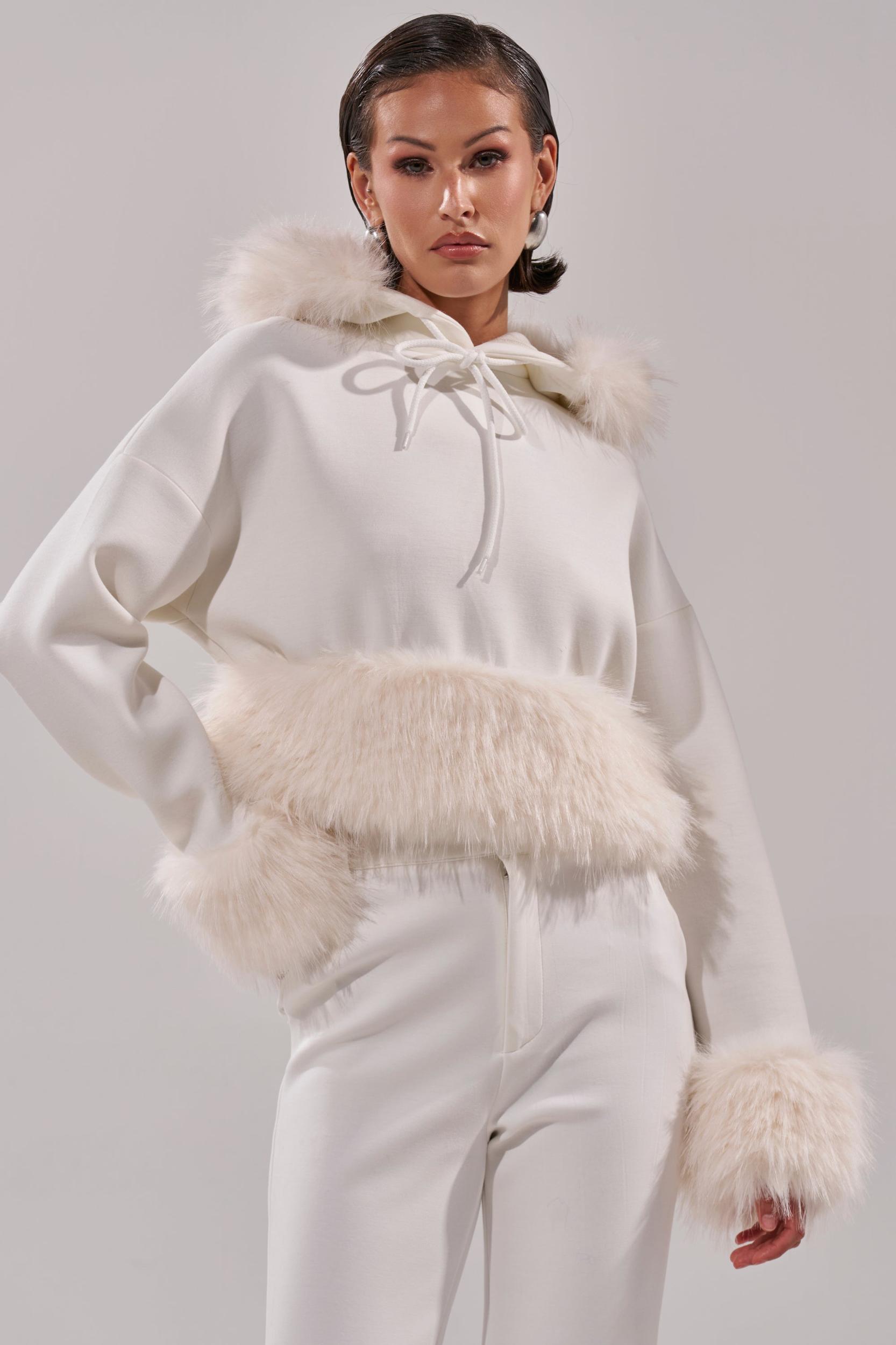 SNOW WHITE FUR TRIM SWEATSHIRT Product Image
