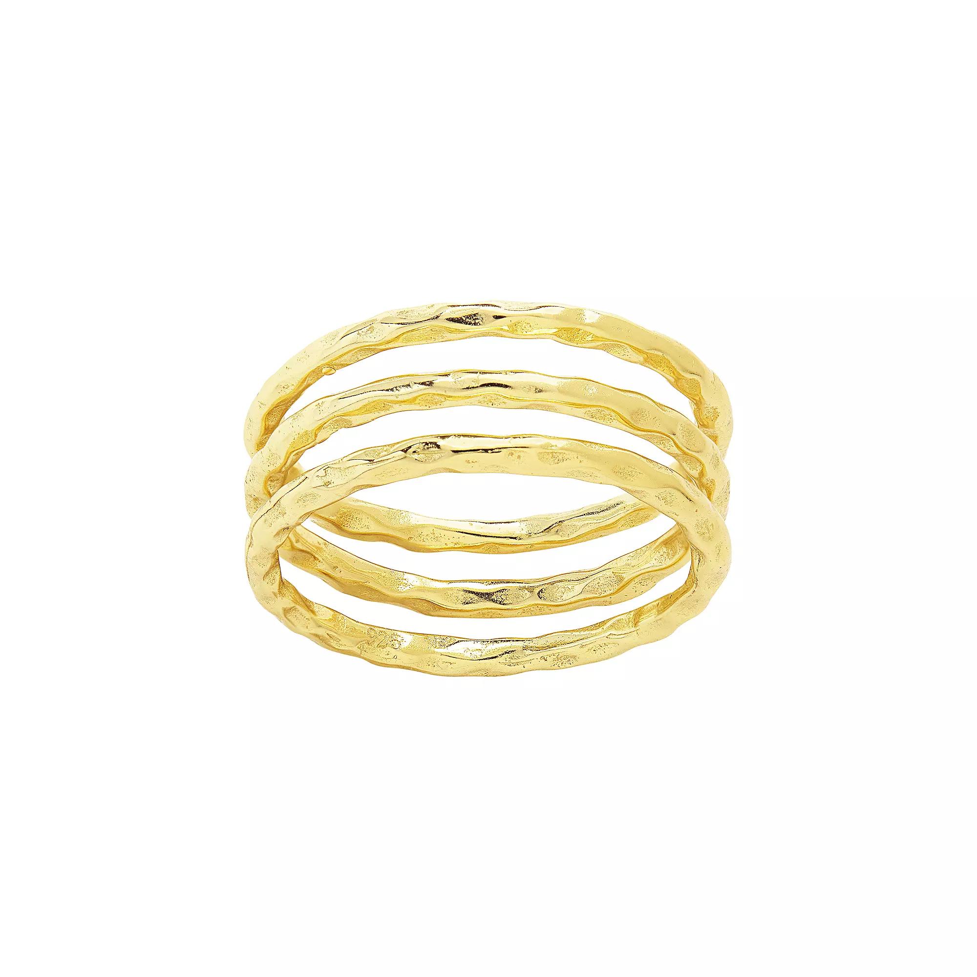 MC Collective Textured Triple Band Ring Set, Women's, Size: 6, Gold Tone Product Image