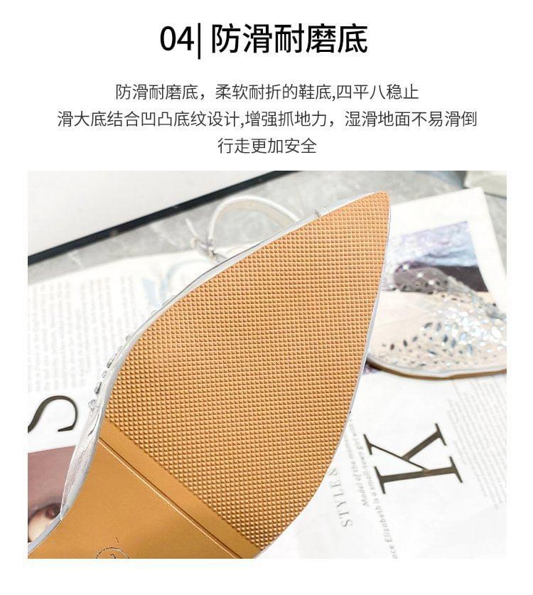 Rhinestone Pointed Toe Slingback Sandals Product Image