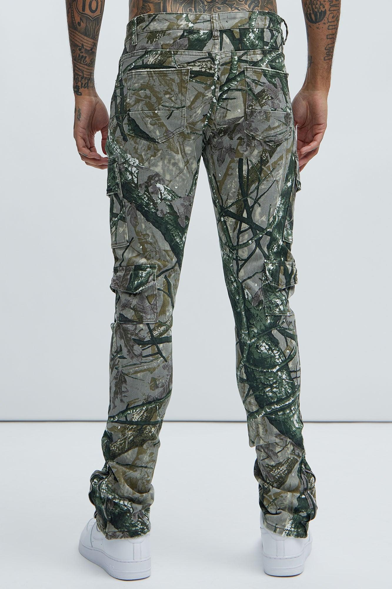 Convertible Stacked Skinny Flare Jeans - Taupe/combo Product Image