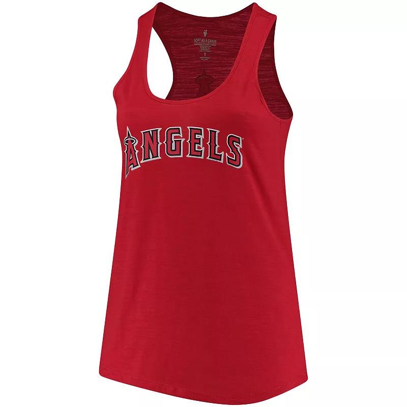 Women's Soft as a Grape Red Los Angeles Angels Plus Size Swing for the Fences Racerback Tank Top, Size: 3XL Product Image